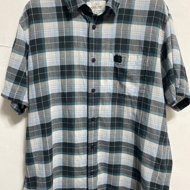 코오롱 반팔 체크셔츠