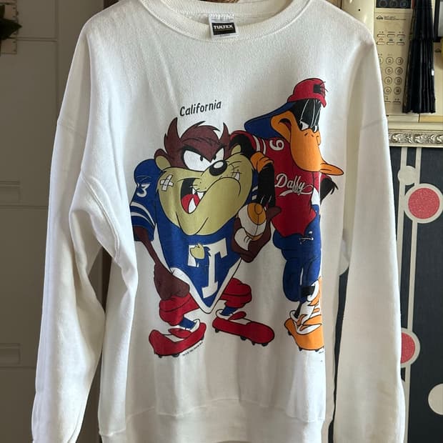 90s Vintage Warner Bros. Taz & Daffy 맨투맨