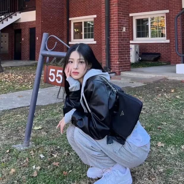 카키포인트 시카고 레더 자켓 블랙