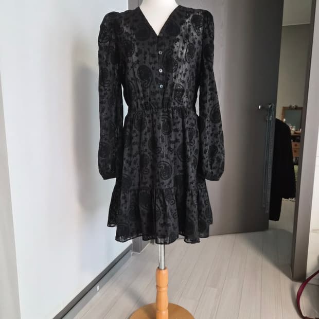 페이즐리 시스루 미니 원피스