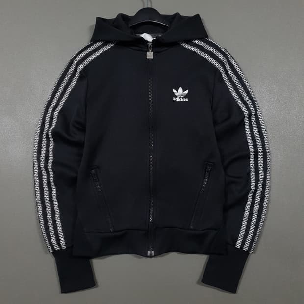 85) 아디다스 희귀 대장급 유로파 파이어버드 트랙탑 후드 져지 블랙