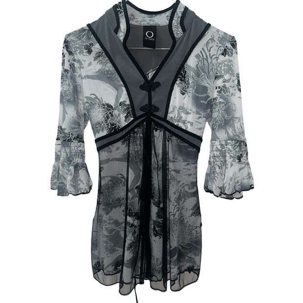 Ozz oneste 오즈온 오리엔탈 레이스업 차이나 블라우스