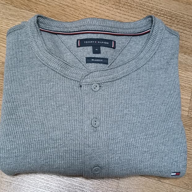 타미힐피거 텍스처 헨리넥 티셔츠 M