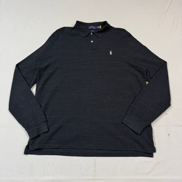 XL) 폴로 랄프로렌 롱 슬리브 폴로 셔츠 차콜 신형 큐알탭