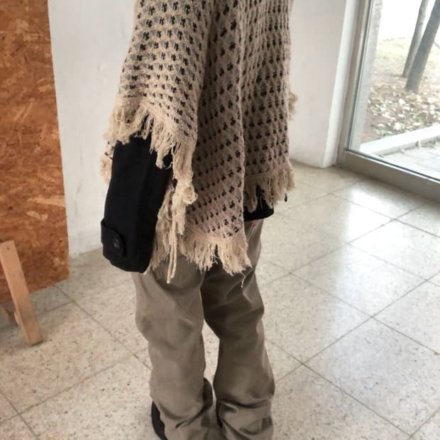 fringe cape knit 