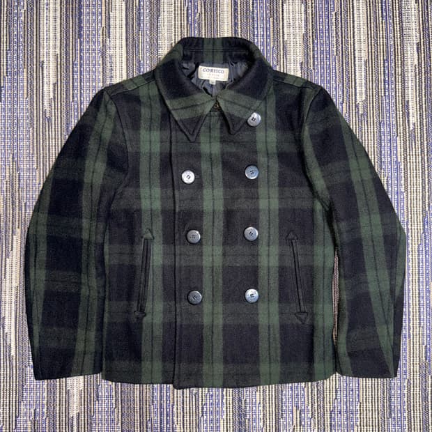 CORISCO 체크 울 피코트