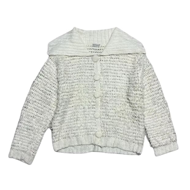 모리 그물 니트 가디건