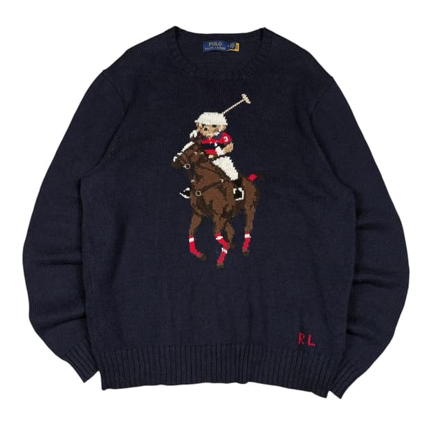 폴로 랄프로렌 qr신형 네이비컬러 빅 포니 베어 니트