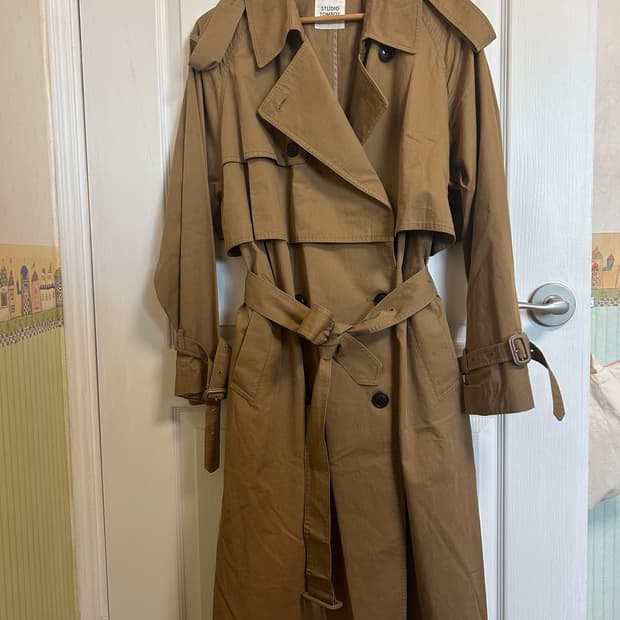 톰보이 여성 오버핏 트렌치코트