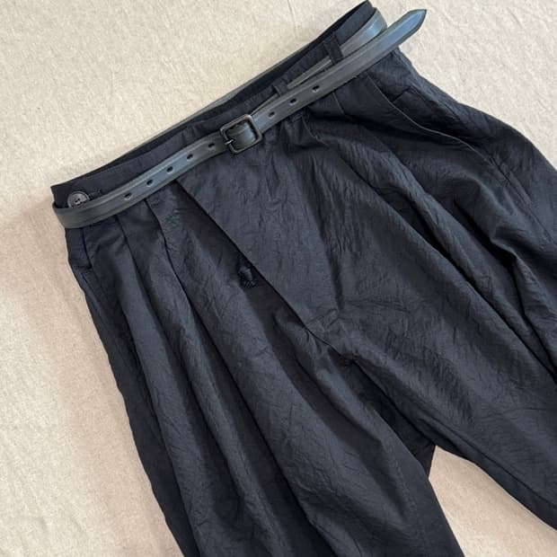 요지야마모토 블랙 버클 레더 벨트