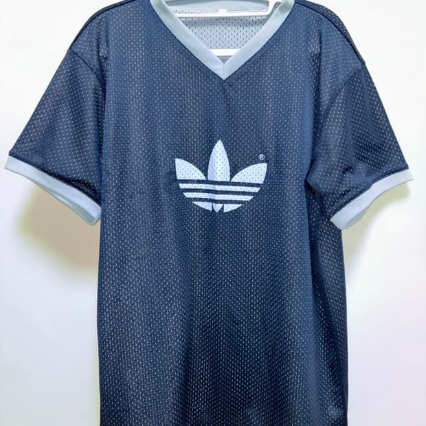 빈티지 아디다스 메쉬 반팔 티셔츠 네이비/스카이블루