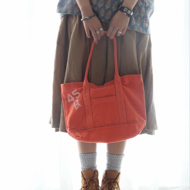 [45rpm] Orange Logo Tote Bag