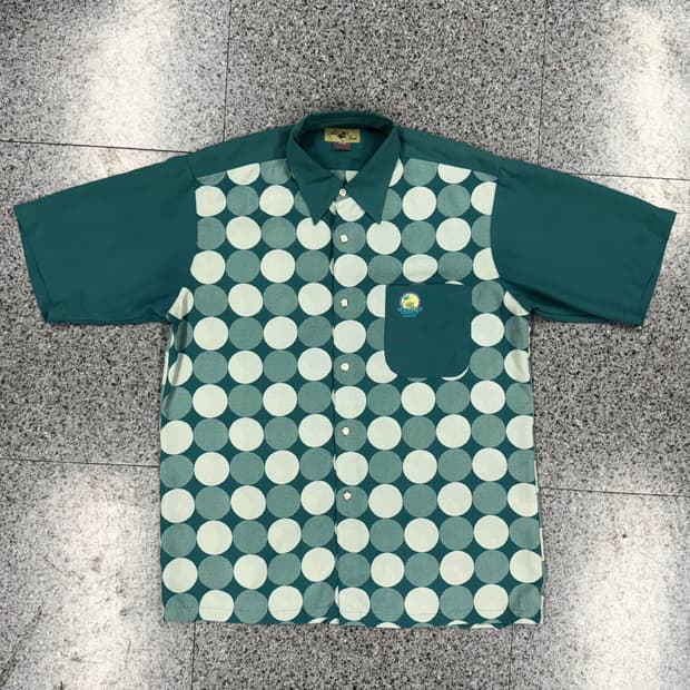 vintage polka resort shirt