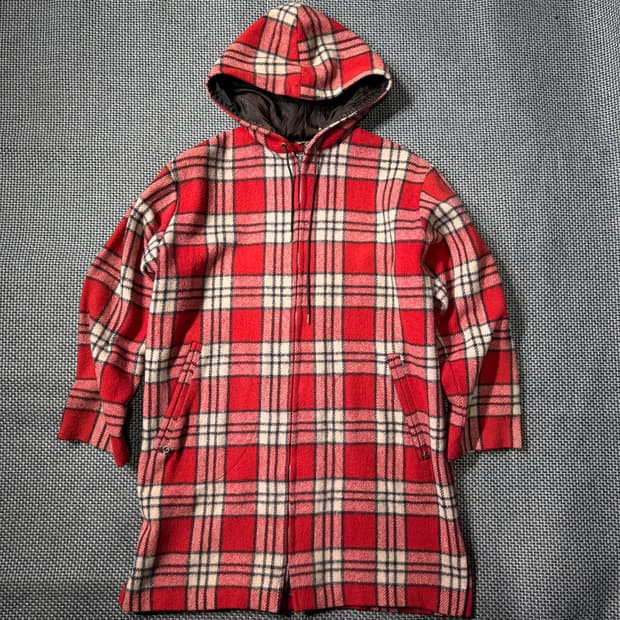 80s 빈티지 울 코트 자켓 레드 ( 105/OLD-8325 )