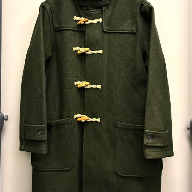 (L/105)Schott USA 쇼트 울 더플코트 떡볶이코트 올리브그린