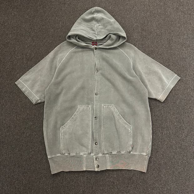 XL)Dickies 빈티지 그레이 반팔 후드 자켓