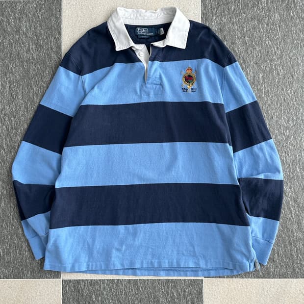 폴로 랄프로렌 크레스트 스트라이프 럭비티 