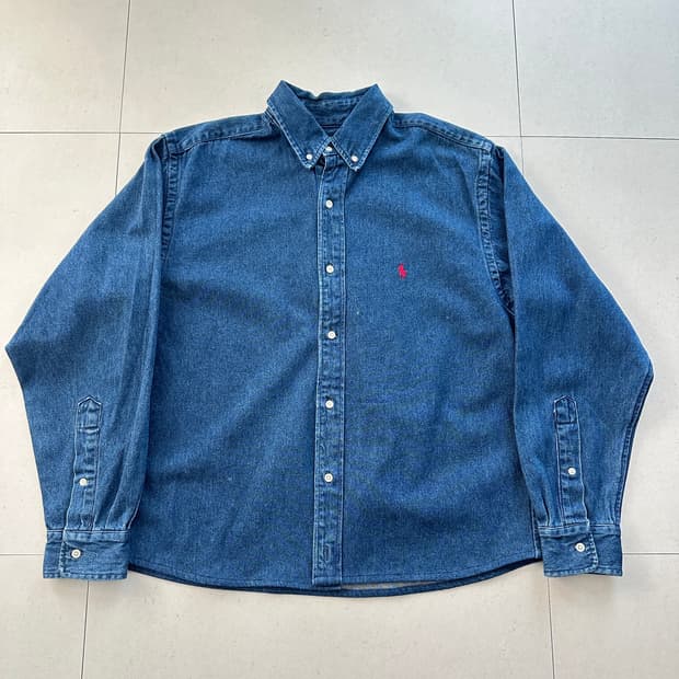 90s 폴로 컨트리 랄프로렌 데님 셔츠 M 
