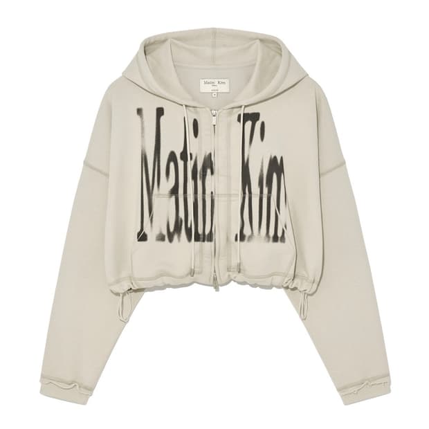 마뗑킴 빅 로고 크롭 후드집업