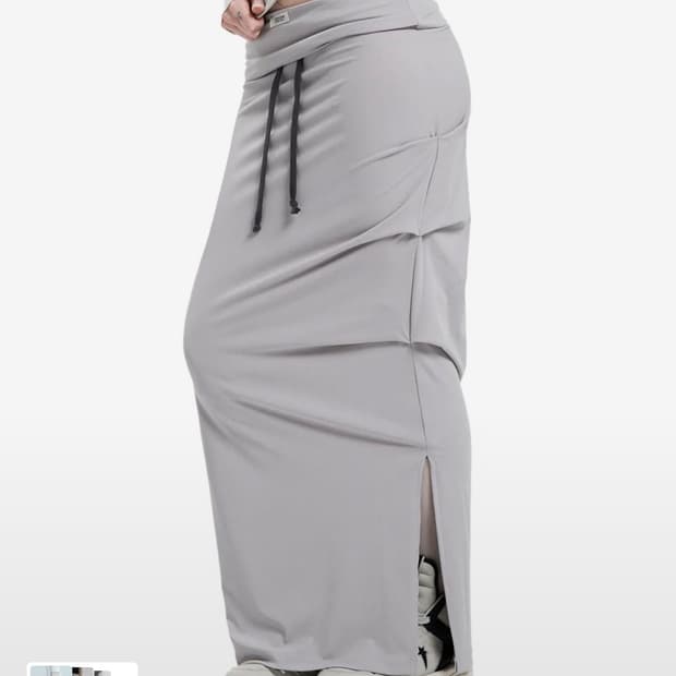 Odor 오도어Jersey shirring skirt sand beige