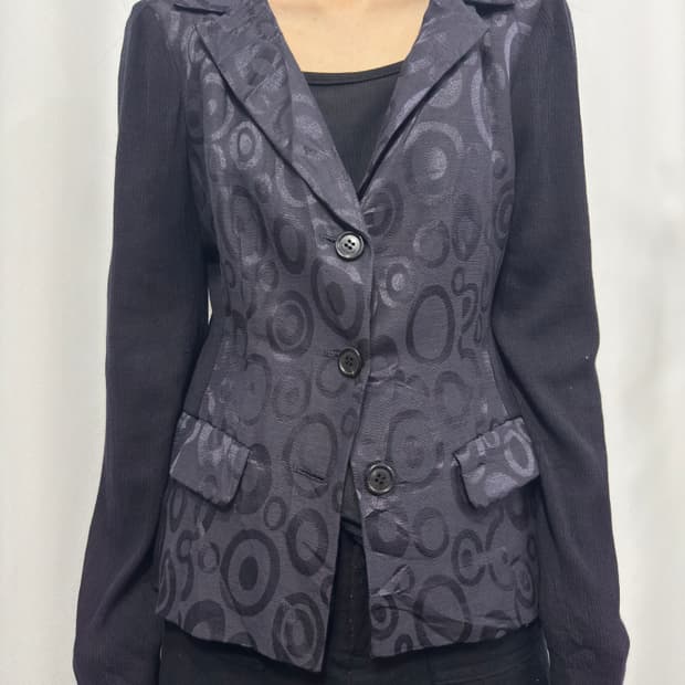 chalet blanc pattern button jacket