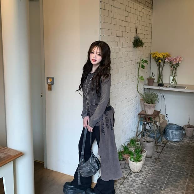 오도어 크롭후드 스카프포함