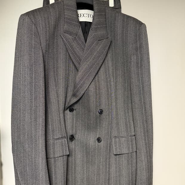 렉토 24FW 브로큰 헤링본 더블 자켓,팬츠