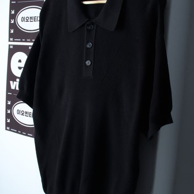 (XL-2XL) 아노블리어 반팔 카라 티셔츠 루즈핏 니트-H32512