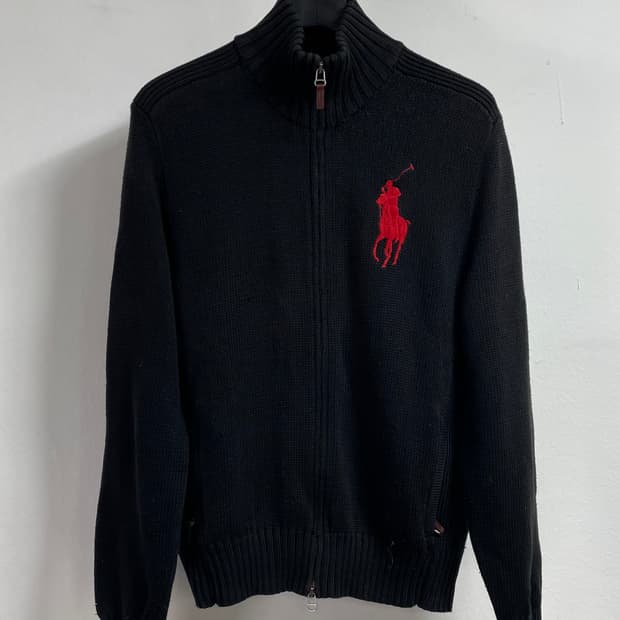 폴로 랄프로렌 빅포니 헤비코튼 투웨이 니트집업  