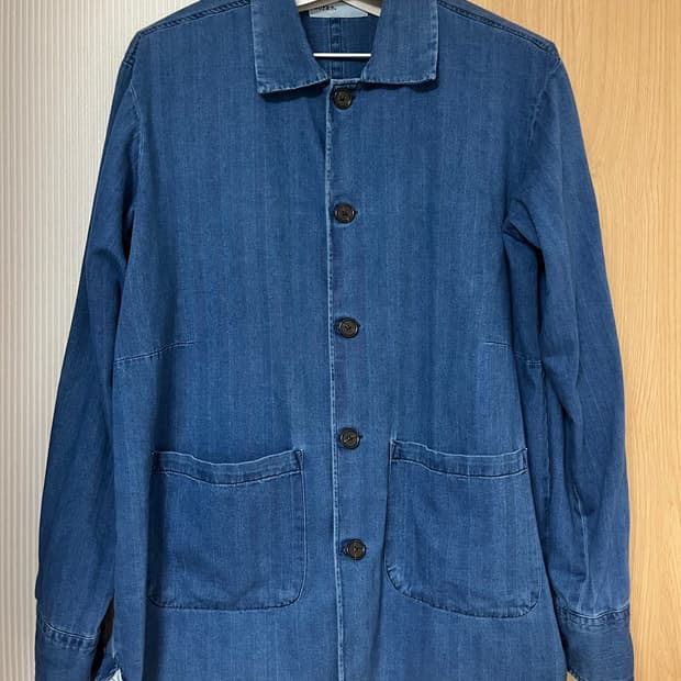 유니버셜웍스 헤링본 데님 트레베일 오버셔츠 (M)