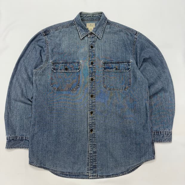 90s LLBEAN 엘엘빈 투포켓 워크 데님셔츠