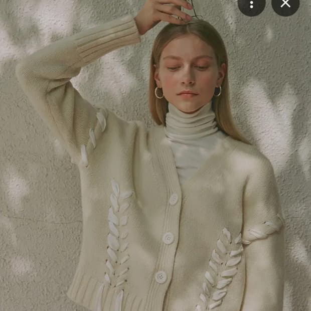 vocavaca 보카바카 리본 트림 가디건