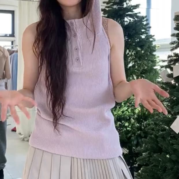 샵페어리 와플 홀터넥 라벤더