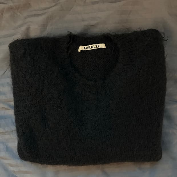 오라리 모헤어 슈퍼키드 니트 블랙 4사이즈