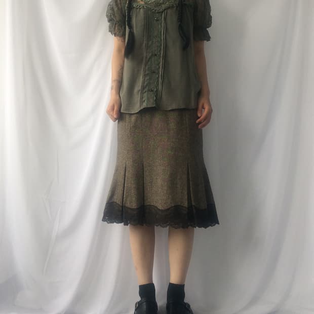 Axes femme lace trimming blouse