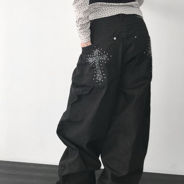 아워캐비넷 디에어타운 와이드팬츠 (M)