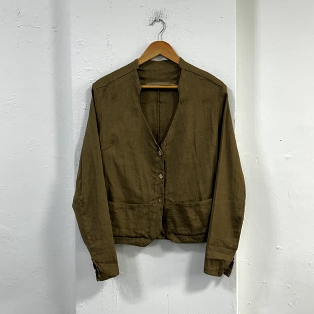 트랜짓 린넨 고즈넉 가디건 