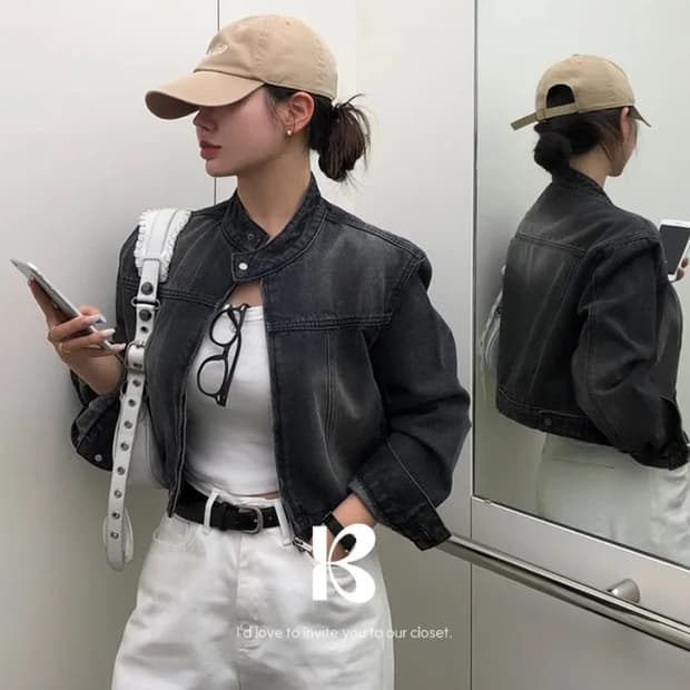 베이델리 차이나카라 데님자켓 