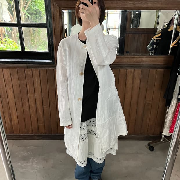 JIL SANDER ramie long coat