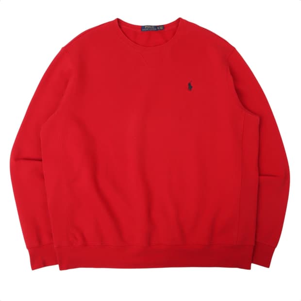 폴로 랄프로렌 레드 크루넥 스웻셔츠