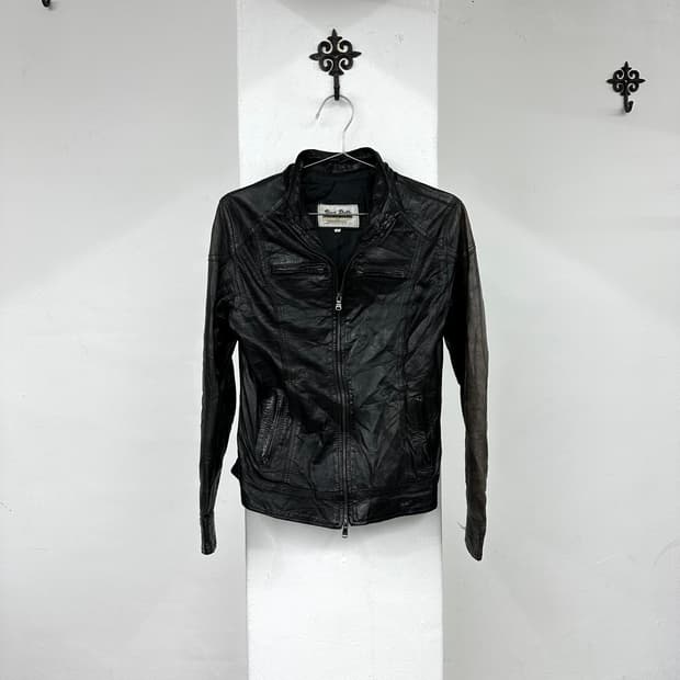 Italy made rider leather jacket
