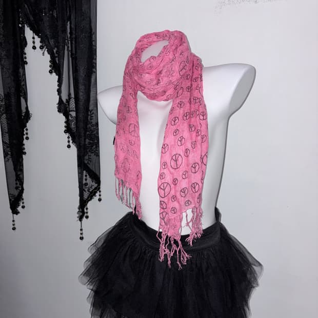 00s 핫핑크 갸루펑크 목도리 히메갸루 emo scene