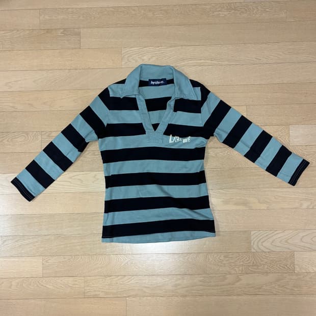 히스테릭글래머 민트초코 스트라이프 카라티