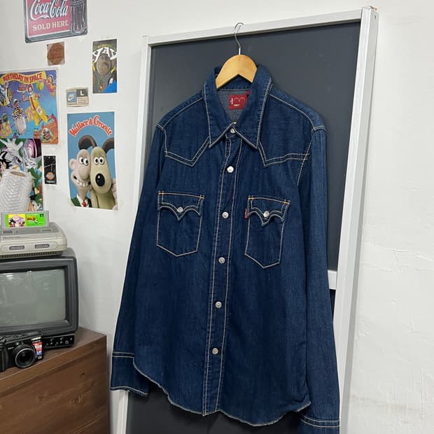 Levis 리바이스 Type1 인디고 진청 데님 셔츠