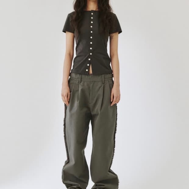 플리즈프로젝트 DESTROYED TROUSERS, CHARCOAL