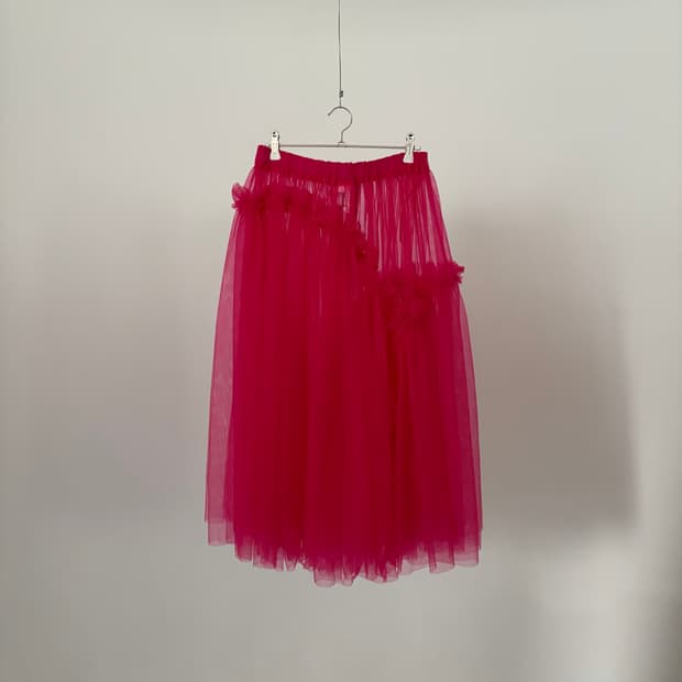 Ruffle Tulle Sheer Skirt