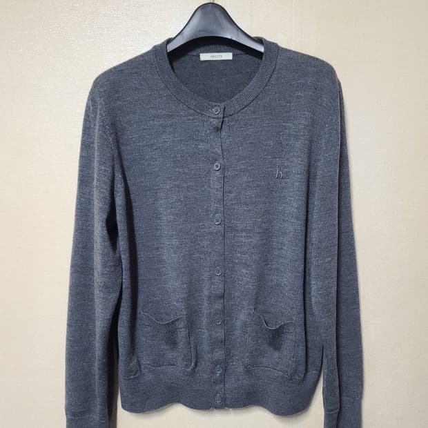 헤지스 울 솔리드 가디건