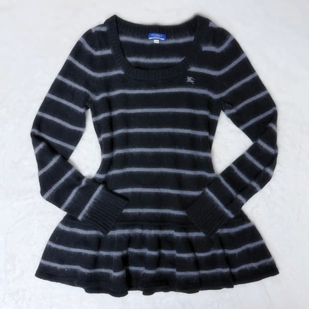 Burberry 블루라벨 히메갸루 오네갸루 쿠로미 니트 ≽^•⩊•^≼