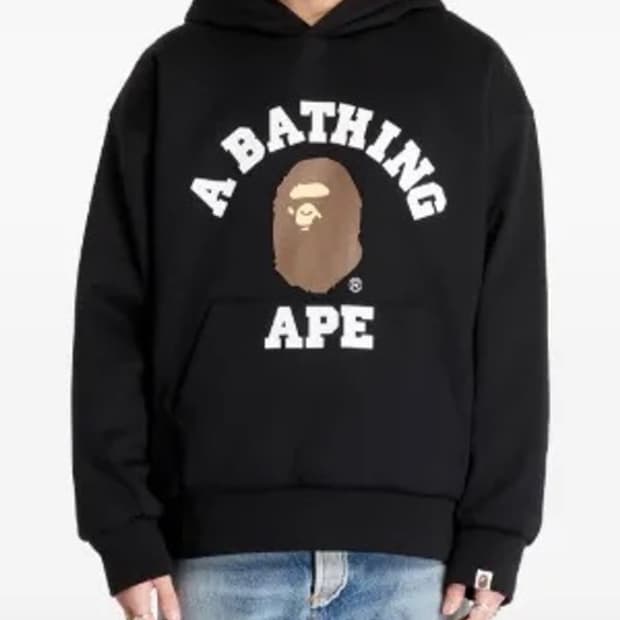 베이프 컬러지 로고 프린트 후드티 XL