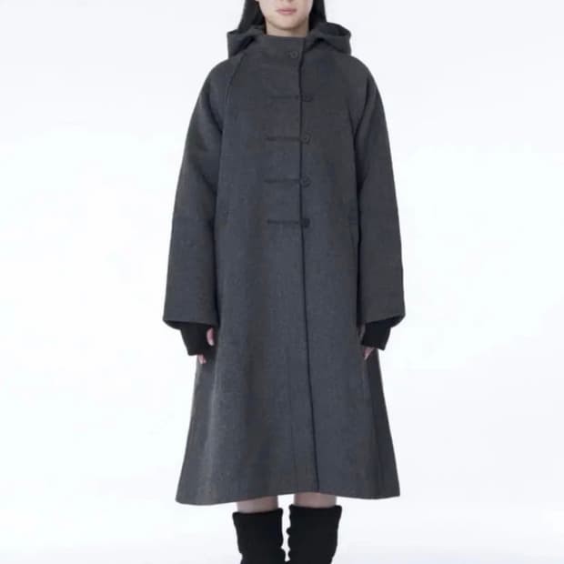 미세키서울 후디 롱 더플코트